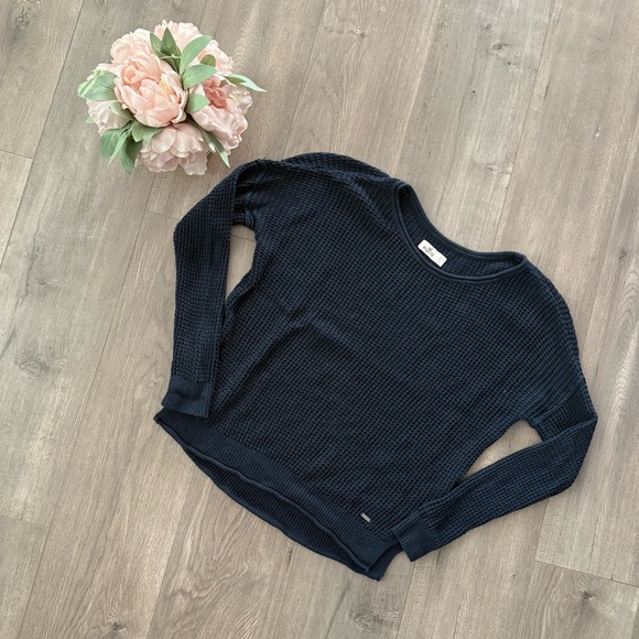 Hollister Navy Blue Waffle Knit Sweater - Picture 2 of 5